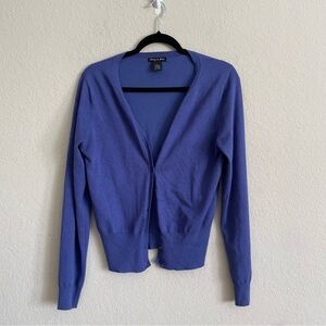 Audrey & Grace Classic Blue Women's Sweater size L cardigan lightweight layering